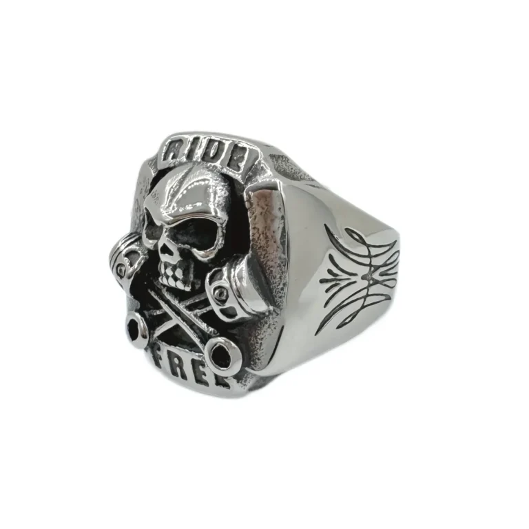 Bague biker tête de mort - ring