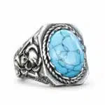 Bague biker turquoise
