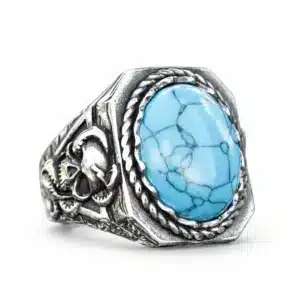 Bague biker turquoise