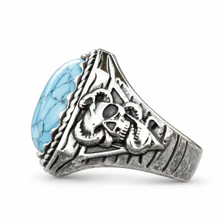 Bague biker turquoise