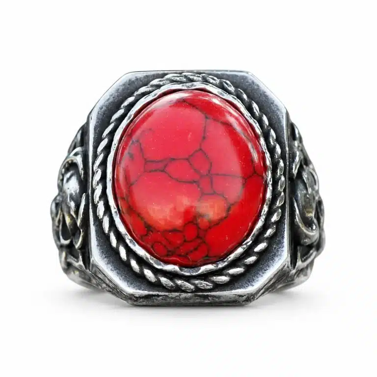Bague biker turquoise