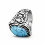 Bague biker turquoise