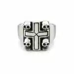 Bague croix tête de mort