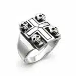 Bague croix tête de mort