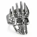 Bague tête de mort couronne homme