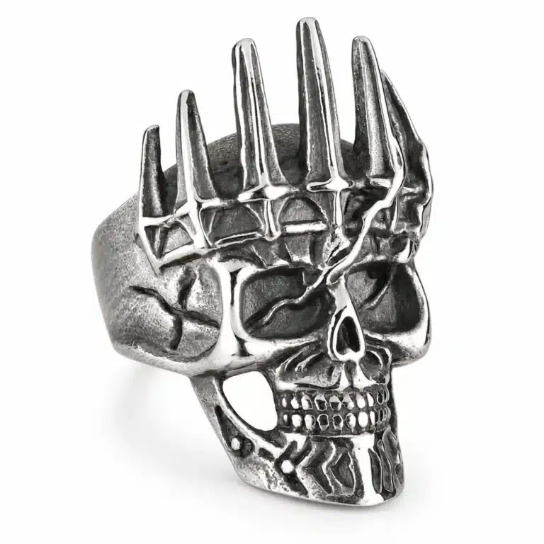 Bague tête de mort couronne homme