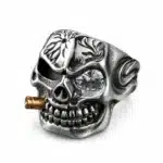 Bague tête de mort œil cristal