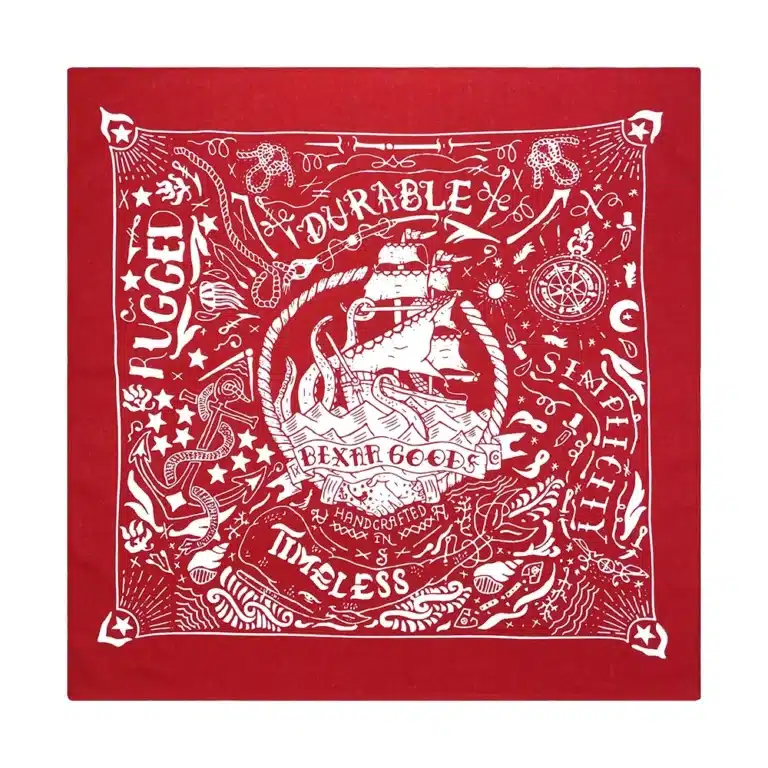Bandana navire pirate - Rouge