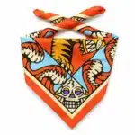 Bandana rétro orange tête de mort