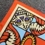 Bandana rétro orange tête de mort