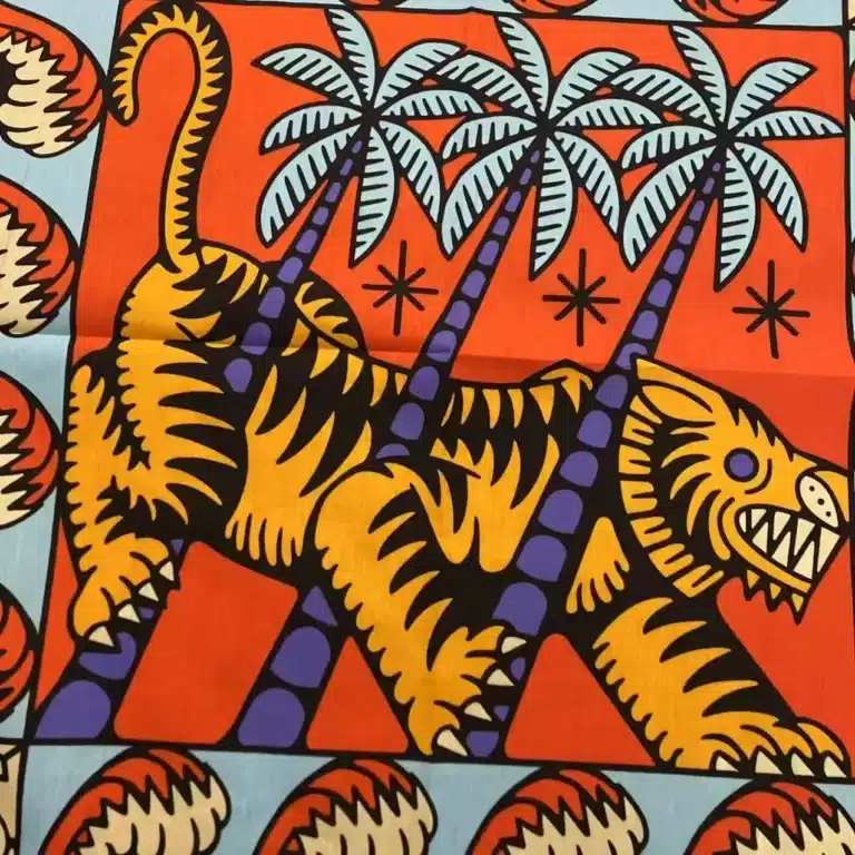 Bandana rétro orange tête de mort