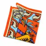 Bandana rétro orange tête de mort