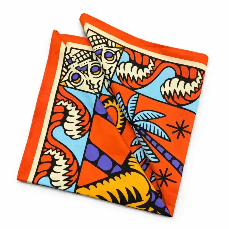 Bandana rétro orange tête de mort