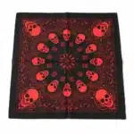Bandana tête de mor mosaïque - 48cmx48cm Rouge