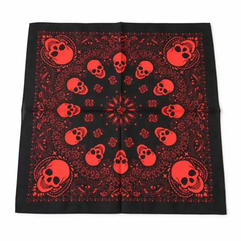 Bandana tête de mor mosaïque - 48cmx48cm Rouge