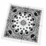 Bandana tête de mor mosaïque - 48cmx48cm Blanc