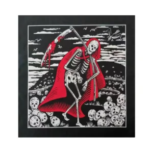 Bandana tête de mort biker - Faucheuse rouge