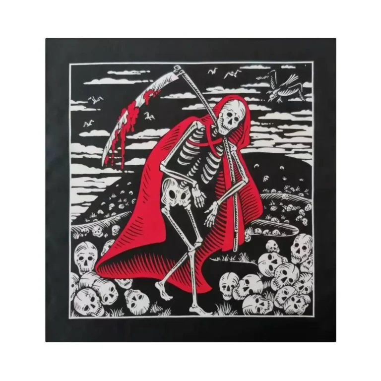 Bandana tête de mort biker - Faucheuse rouge