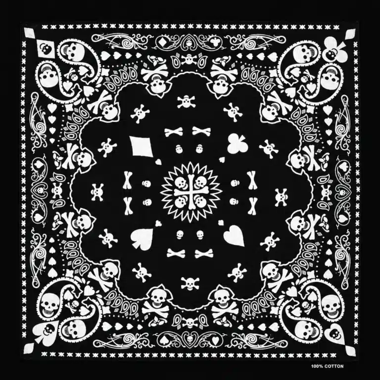 Bandana tête de mort biker - Crânes noirs