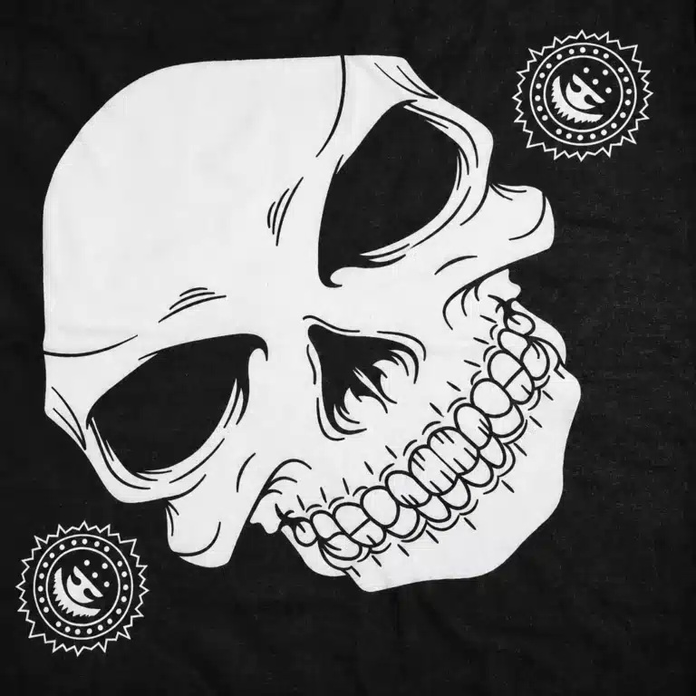 Bandana tête de mort biker - Crâne blanc