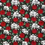 Bandana tête de mort biker - Roses et crânes