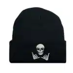 Bonnet brodé tête de mort noir
