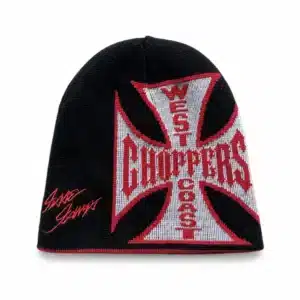 Bonnet croix choppers biker - Noir