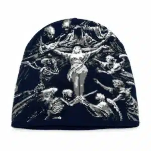 Bonnet unisexe ange squelette - Bleu marine