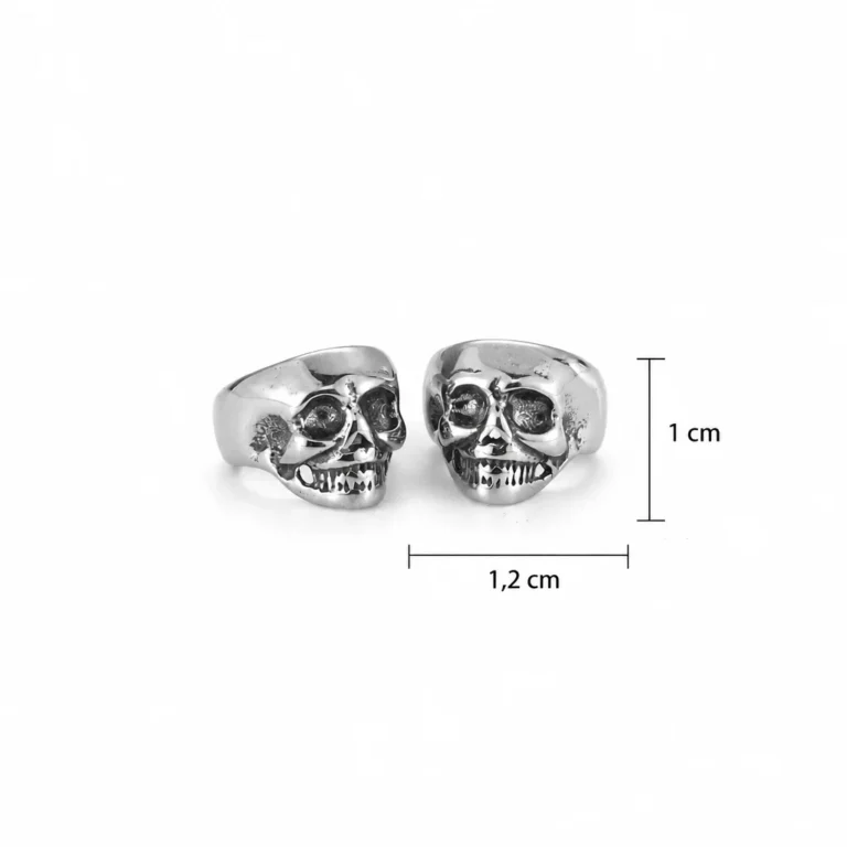 Boucle d'oreille tête de mort sans trou