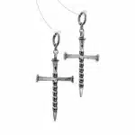 Boucles d'oreilles croix tête de mort - sliver