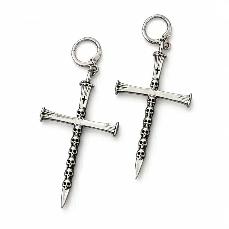 Boucles d'oreilles croix tête de mort