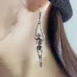 Boucles d'oreilles squelette pendantes