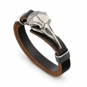 Bracelet crâne de corbeau viking