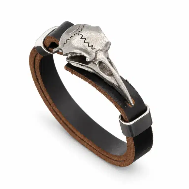 Bracelet crâne de corbeau viking