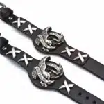 Bracelet motard cuir homme