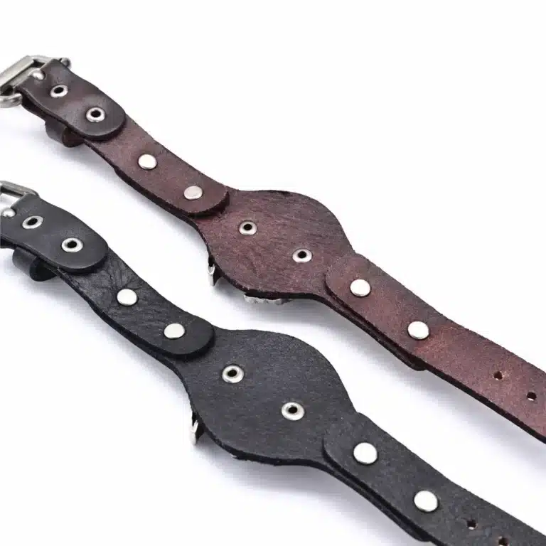 Bracelet motard cuir homme
