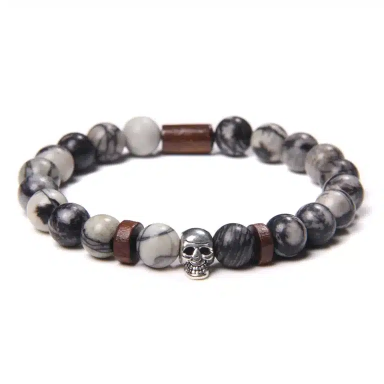 Bracelet perles tête de mort - 19CM Mixte marbre China Mainland