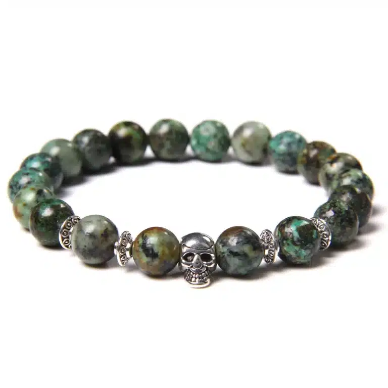 Bracelet perles tête de mort - 19CM Turquoise China Mainland