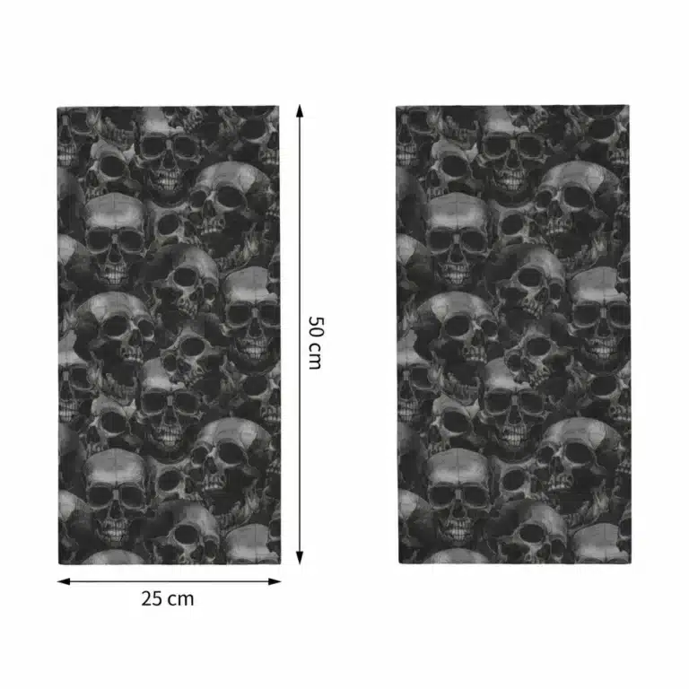 Cache-cou motif têtes de mort noir