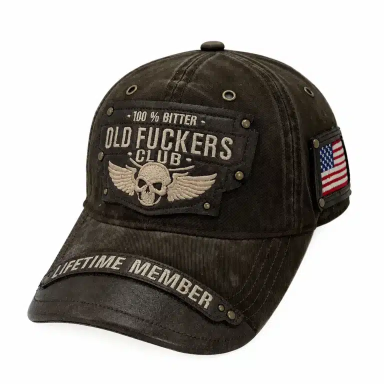 Casquette biker tête de mort vintage
