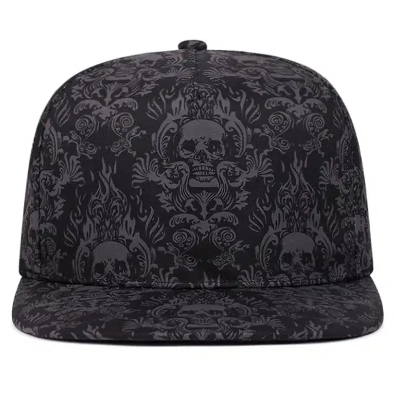 Casquette motif gris tête de mort