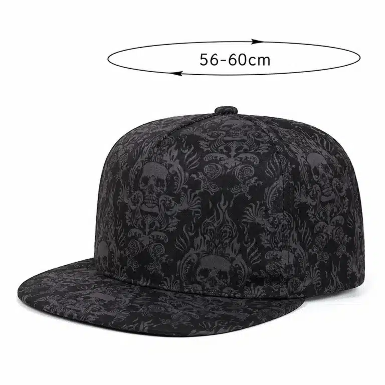 Casquette motif gris tête de mort