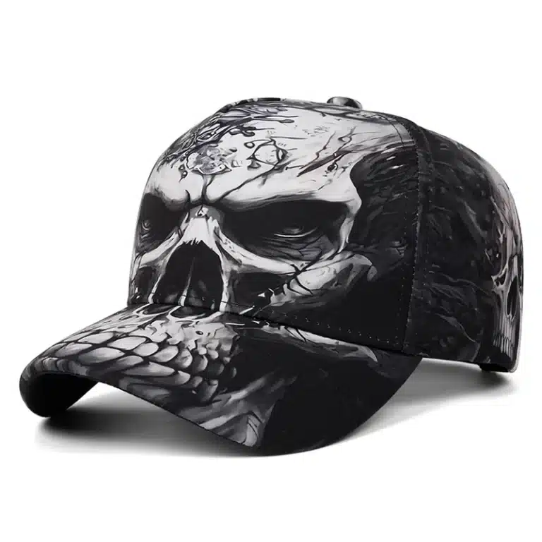 Casquette tête de mort homme - Crâne noir