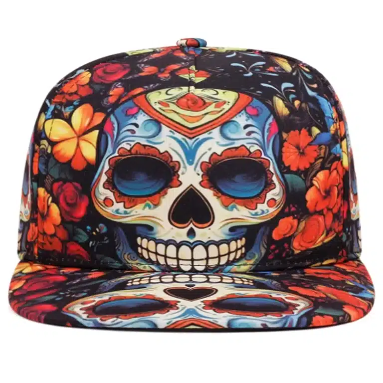 Casquette tête de mort mexicaine coloré