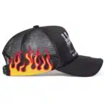 Casquette trucker squelette flamme