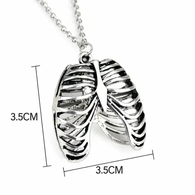 Collier cage thoracique squelette - 50 cm Antique Silver China Mainland