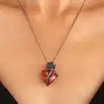 Collier cœur rouge gothique femme