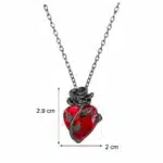 Collier cœur rouge gothique femme