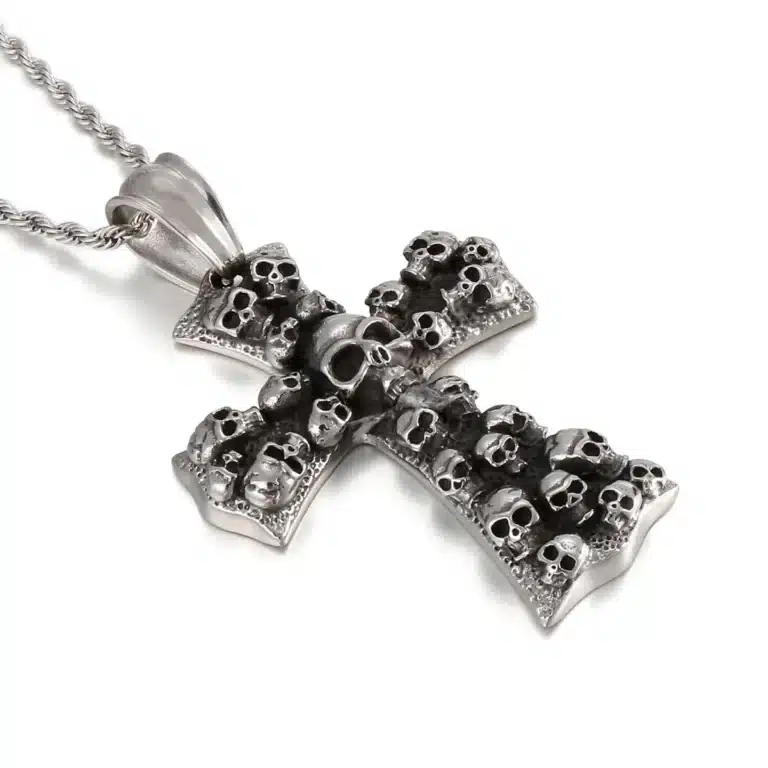 Collier croix gothique homme