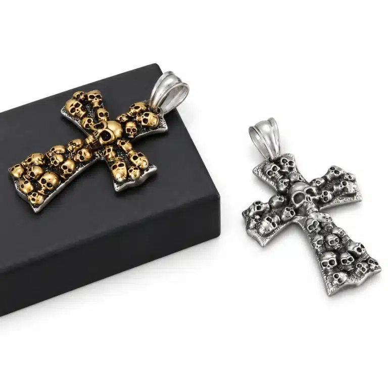 Collier croix gothique homme
